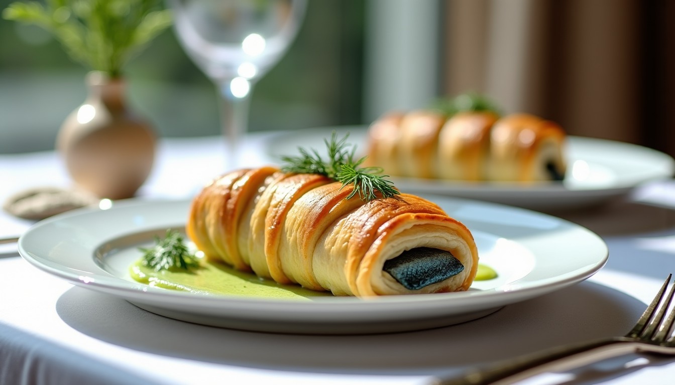 Délices bicolores : roulades légères de maquereaux en feuilleté savoureux