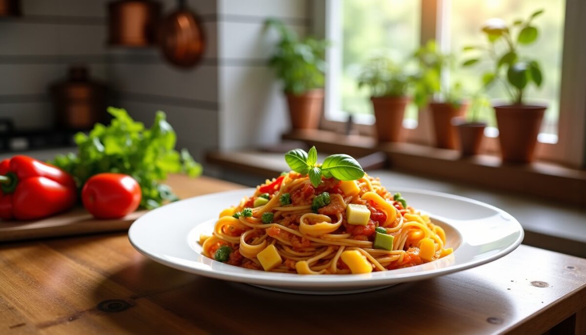 Tagliatelles légères à la basquaise : une recette gourmande et équilibrée