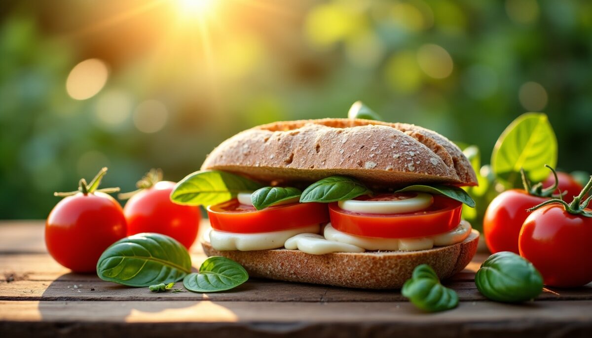 Recette minceur : sandwich frais à la tomate et mozzarella allégé