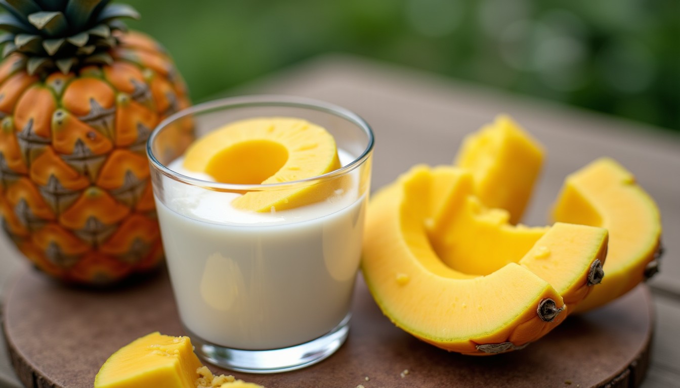 Délicatesse de cabillaud au lait de coco et éclats d’ananas tropical