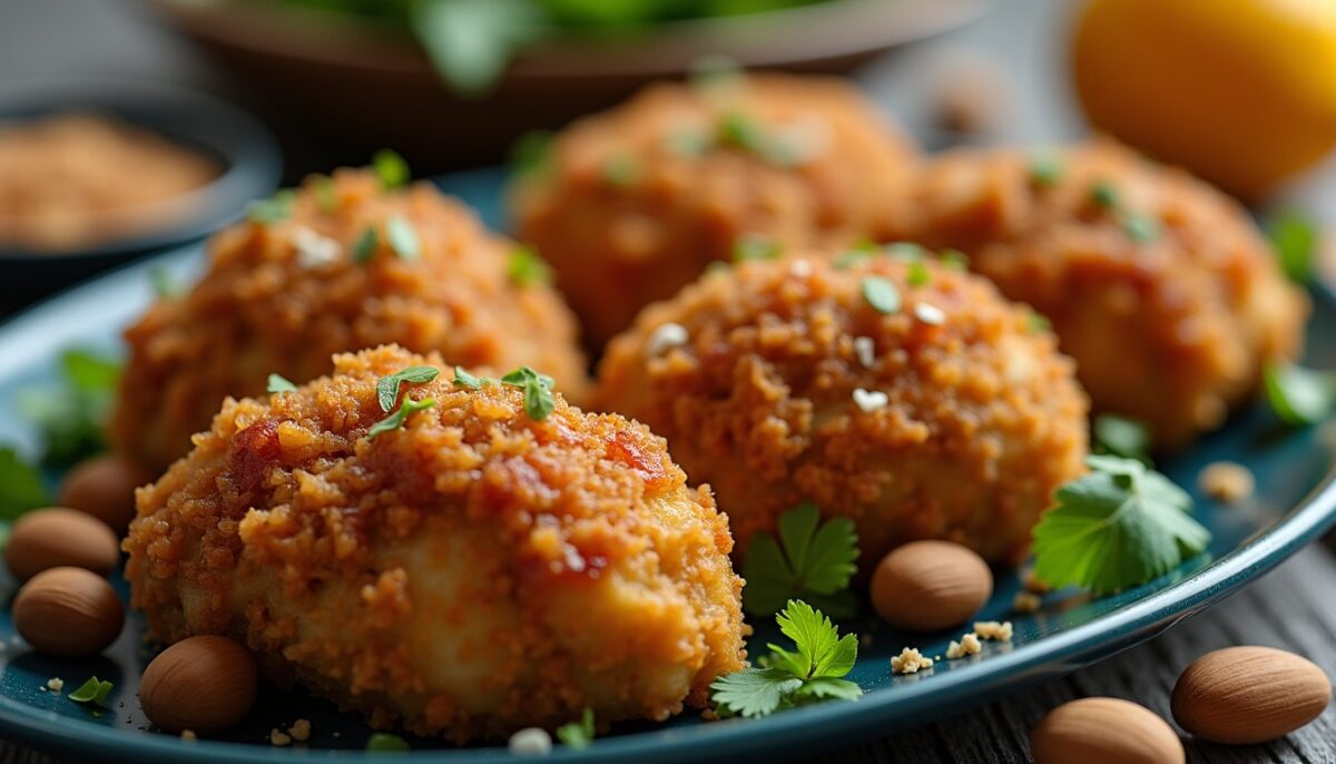 Croquettes de poulet croustillantes allégées aux Spécial K, noisettes et amandes