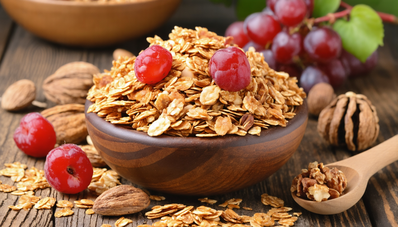 découvrez une recette gourmande et saine de délice croustillant aux pommes et poires, agrémentée d'un granola léger pour un dessert savoureux et équilibré.