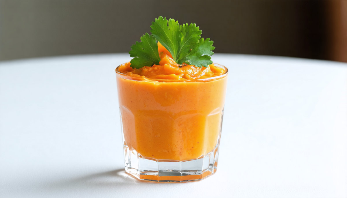 découvrez notre recette délicieuse de carottes fondantes servies en verrines, agrémentées de fromage frais onctueux et de coriandre fraîche pour une explosion de saveurs.