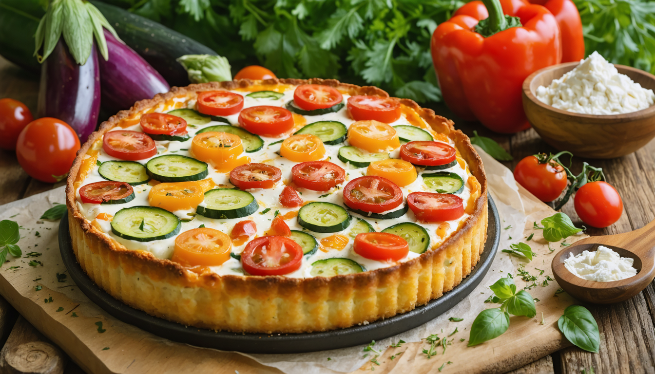 découvrez notre cake estival alliant légumes du soleil frais et fromage de chèvre fondant pour un délice savoureux et léger, parfait pour vos repas d'été.