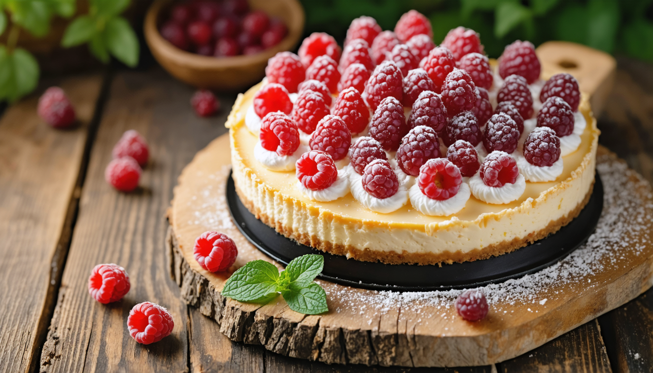 découvrez notre recette irrésistible de cheesecake aux framboises et fromage frais, un dessert délicieux et facile à préparer pour toutes les occasions.