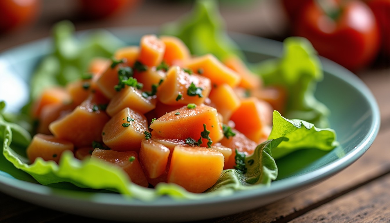 Salade fraîcheur : alliance croquante de chou, pommes et surimi