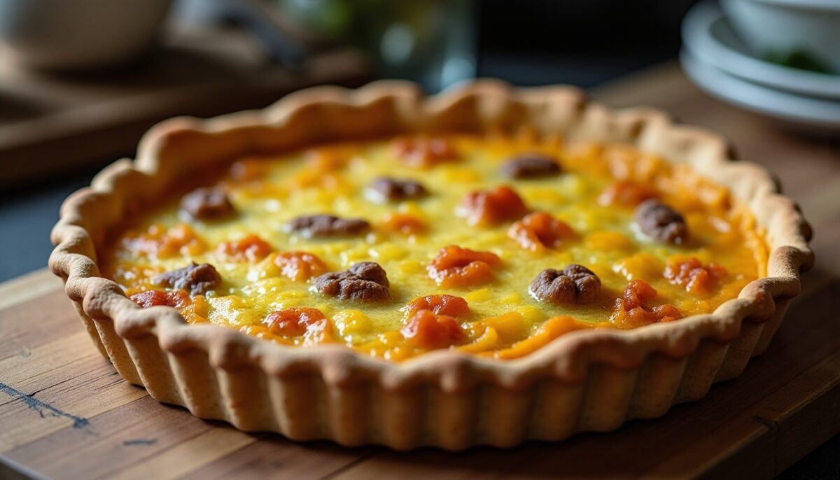 Délicieuse quiche sans pâte aux lardons croustillants et fromage fondant