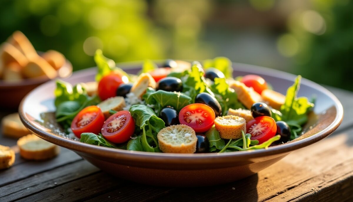 Salade composée revisitée : une fraîcheur au goût de pizza au parmesan