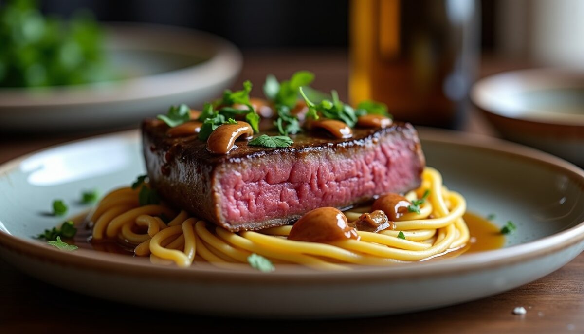 Filet mignon sauce au bleu et champignons : une recette savoureuse et raffinée