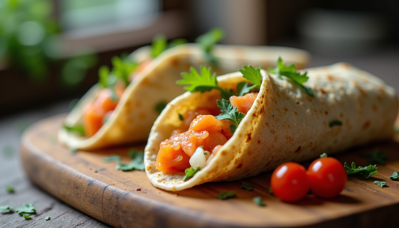 Délicieux wraps légers au poisson fumé, faciles à préparer et à savourer