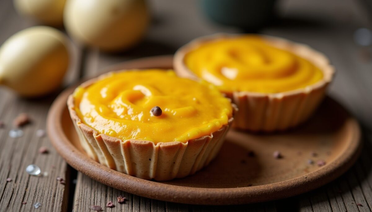Délices légers : tartelettes crues aux myrtilles fraîches et éclats de spéculoos