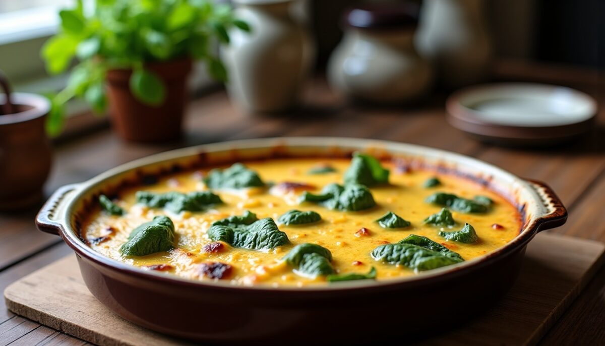 Délice fondant : gratin de blettes nappé d'une béchamel légère et gourmande