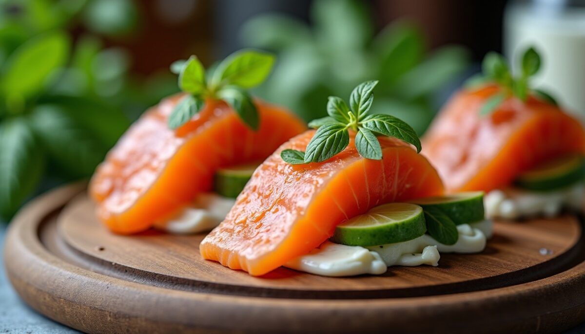 Délicieuses verrines saumon fumé, avocat onctueux et fromage frais aux fines herbes