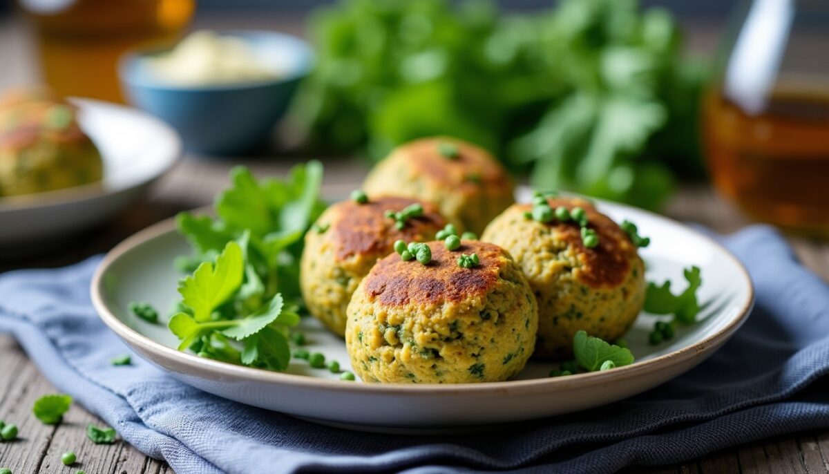 Délicieux falafels aux pois chiches et brocolis, nappés de fromage bleu : une recette savoureuse à tenter