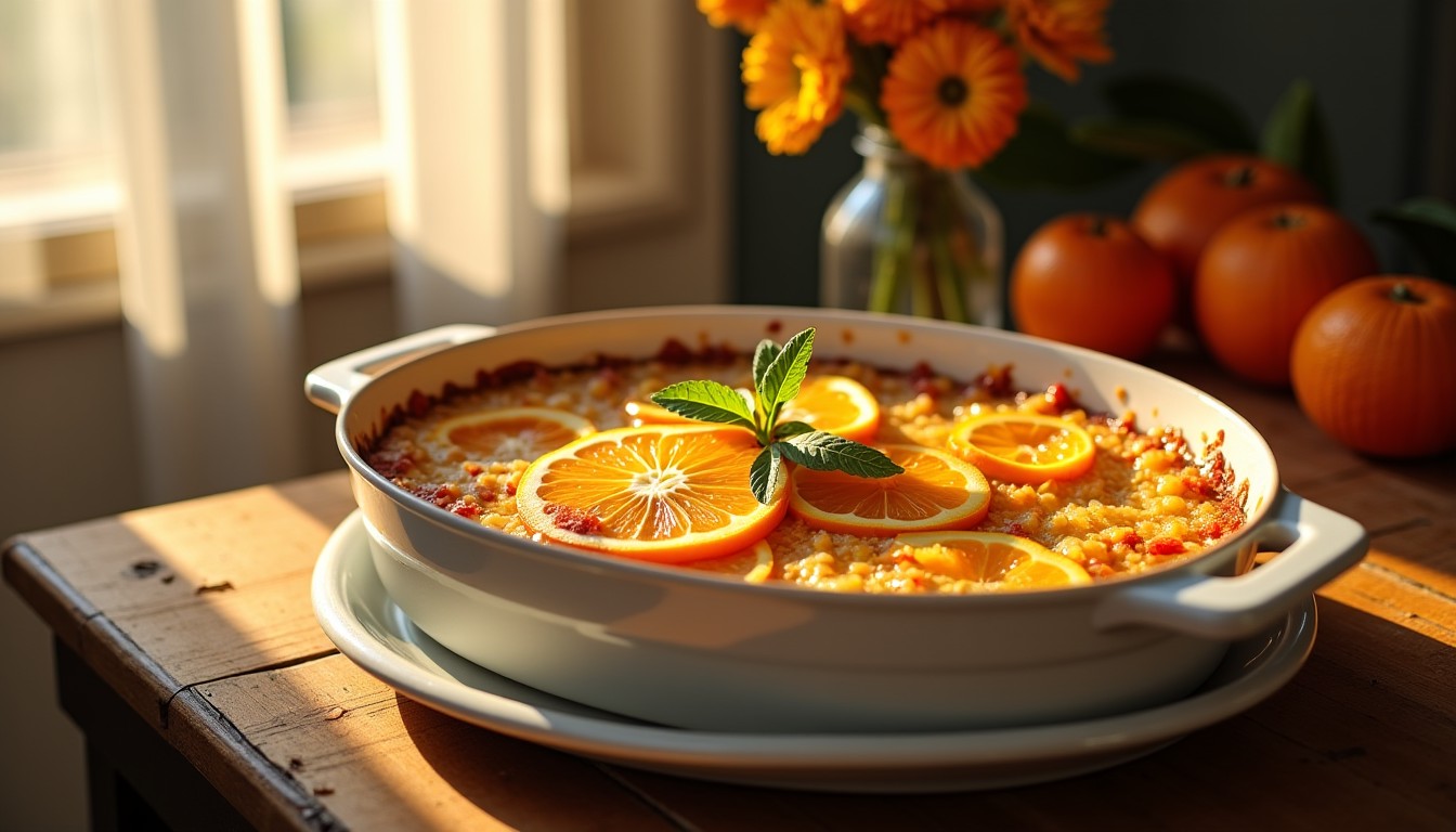 Délice orange épicé : recette simple et légère de gratin sucré