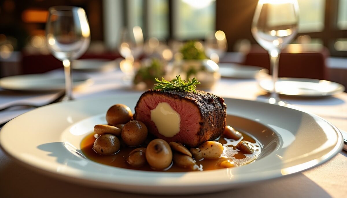 Magret de canard rôti au cœur fondant de fromage bleu et champignons : une recette pleine de saveurs