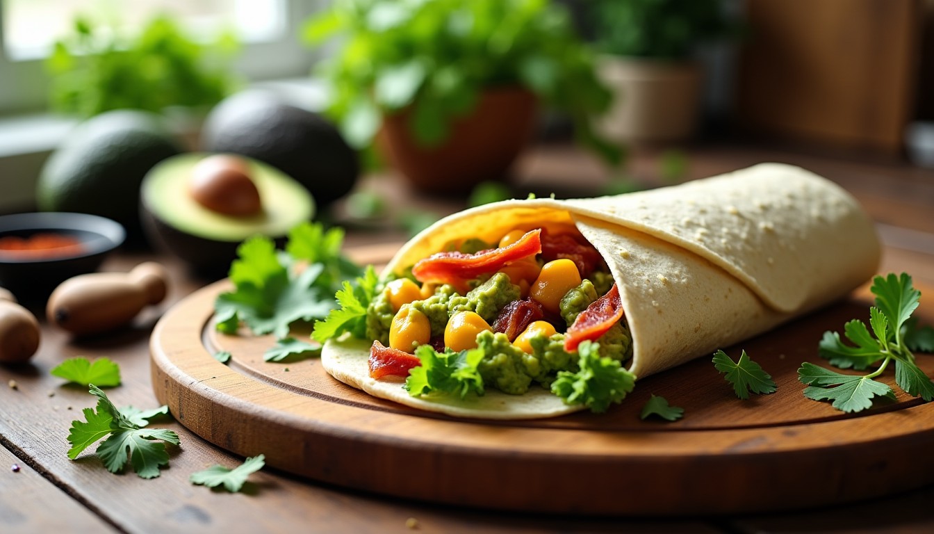 Délicieux wrap au guacamole, fromage fondant et bacon croustillant : recette simple et rapide