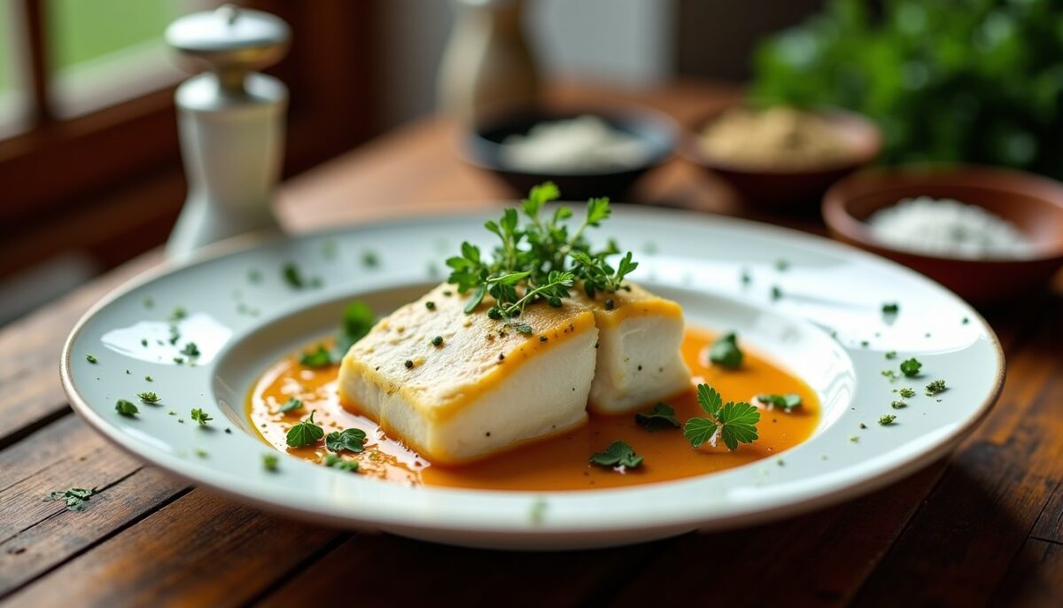 Filet de cabillaud nappé d'une onctueuse sauce au bleu : une recette alliant saveurs et gourmandise
