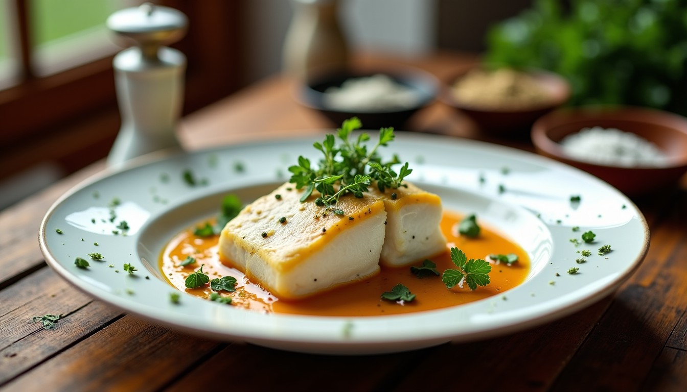 Filet de cabillaud nappé d'une onctueuse sauce au bleu : une recette alliant saveurs et gourmandise