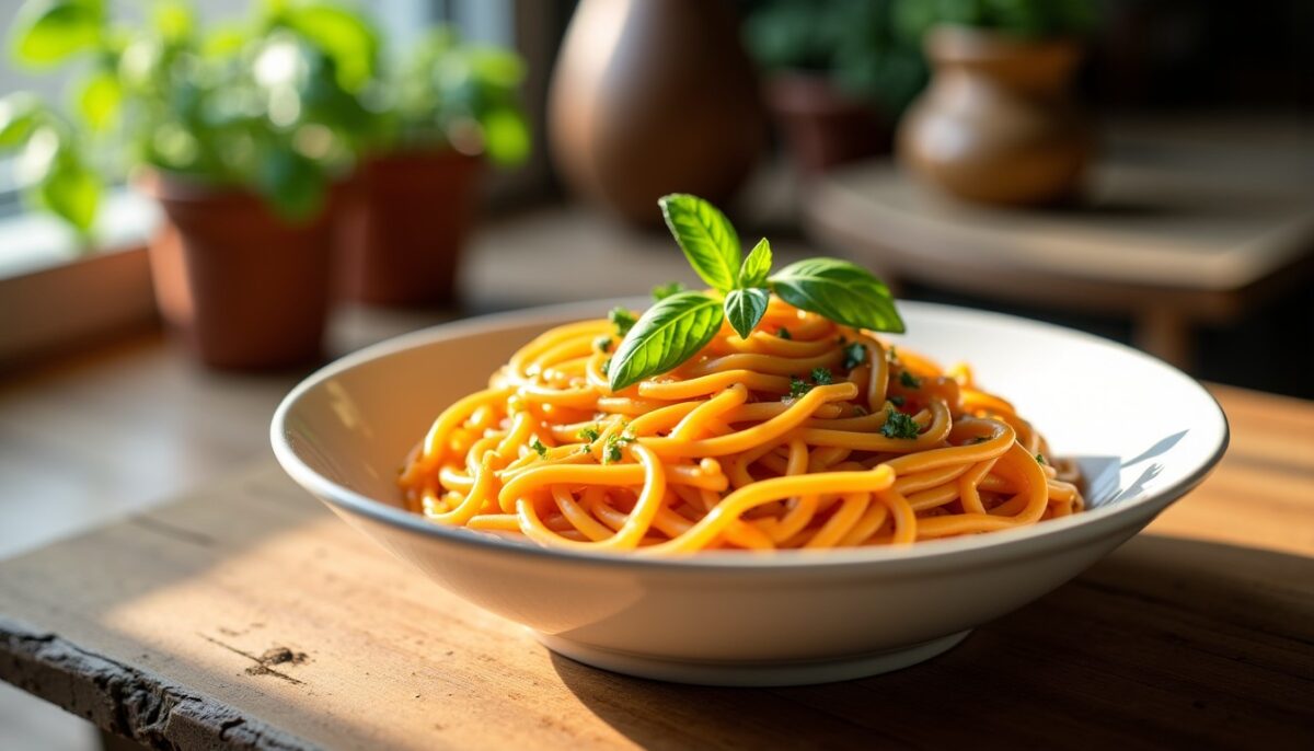 Délice crémeux : nouilles de patates douces sublimées au fromage italien