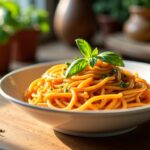 Délice crémeux : nouilles de patates douces sublimées au fromage italien