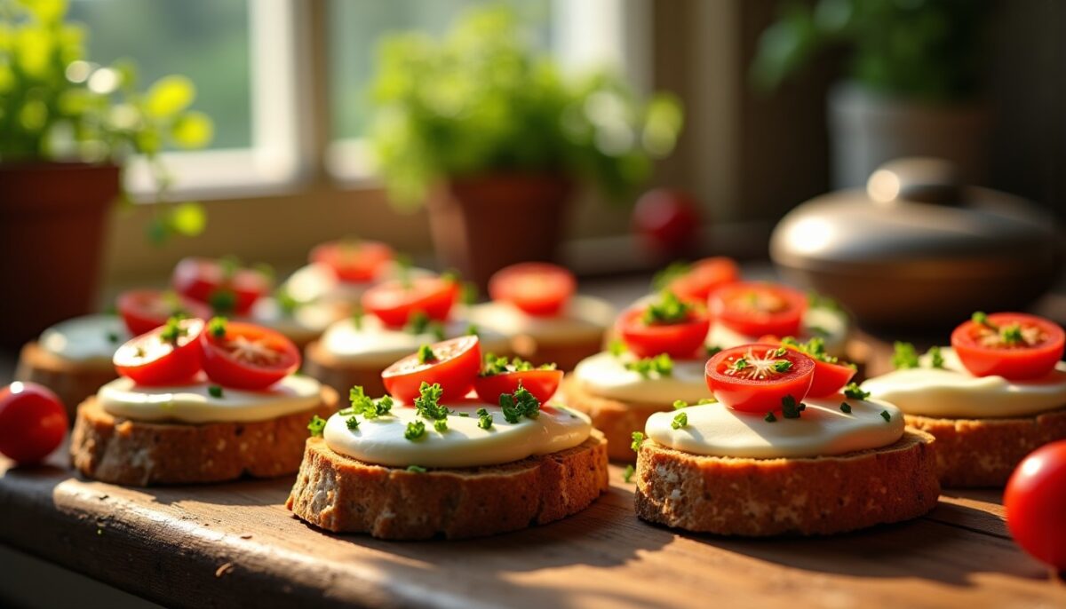 Mini-tartines de fromage frais : une recette simple et délicieusement gourmande