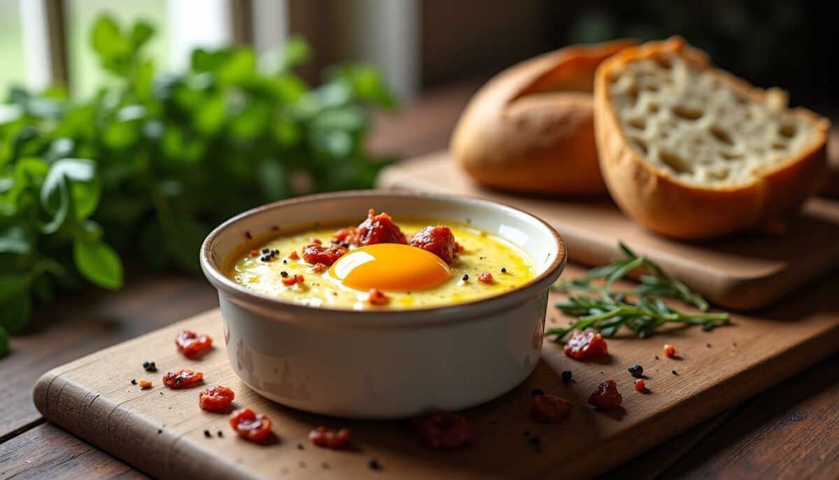 Délice d'œuf cocotte au Maroilles et lardons : une recette gourmande à savourer