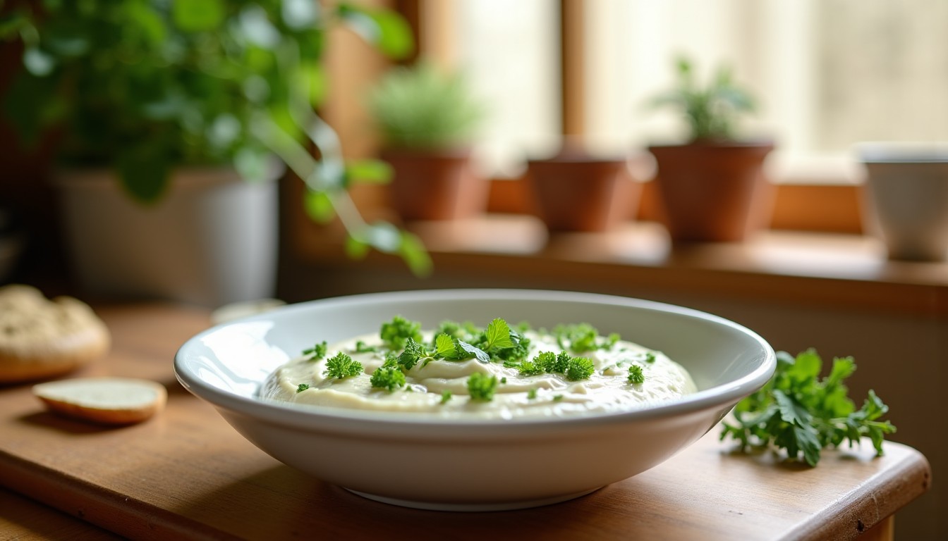Recette gourmande : Dip frais aux herbes aromatiques et fromage de chèvre