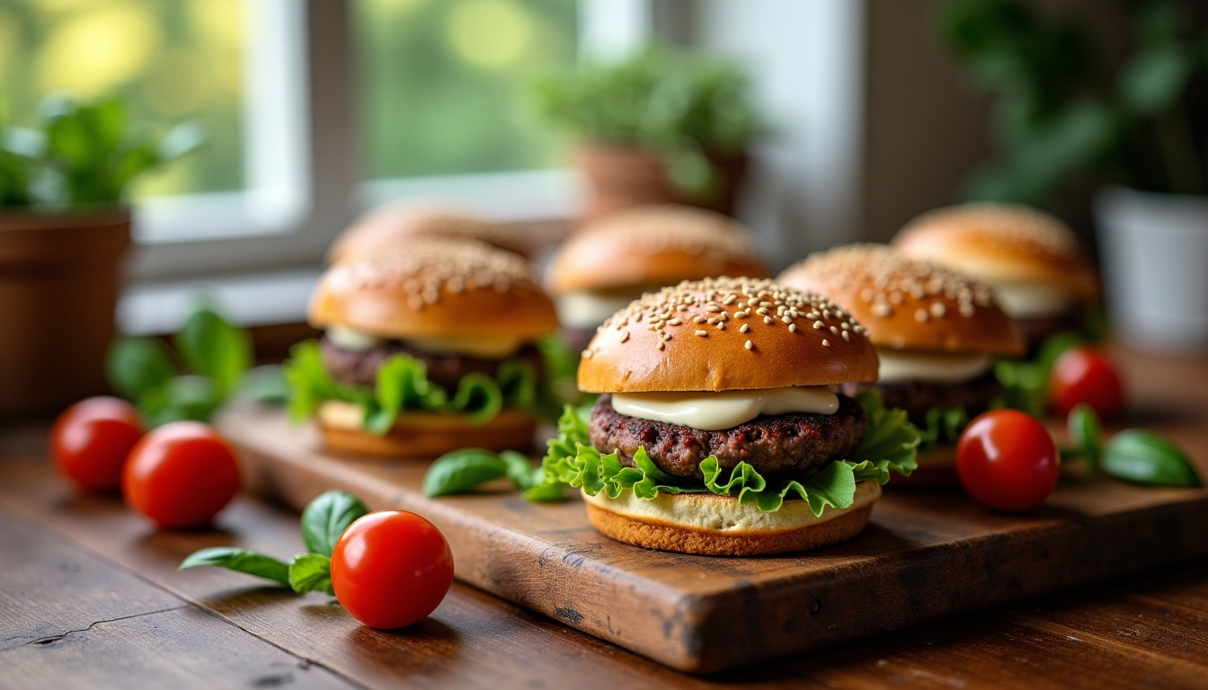 Délices Miniatures : Recette Gourmande de Mini-Burgers au Fromage de Chèvre