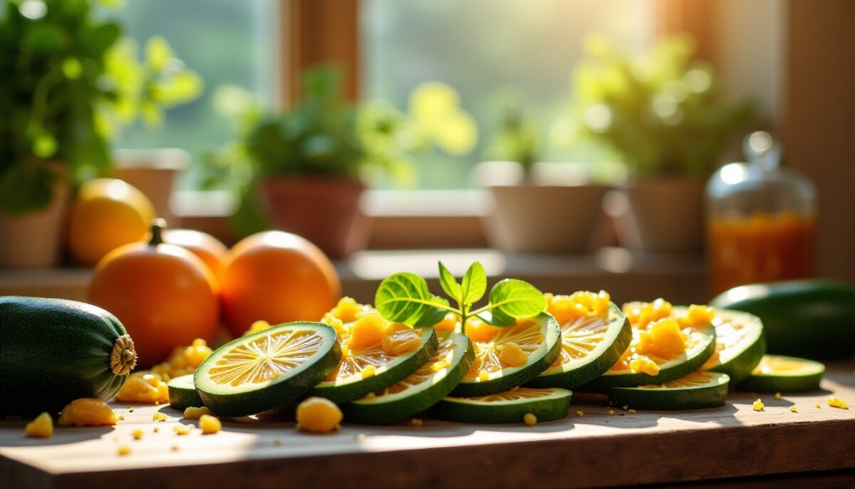 Une marinade fraîche et fruitée pour sublimer avec légèreté vos courgettes du potager en entrée