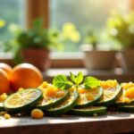 Une marinade fraîche et fruitée pour sublimer avec légèreté vos courgettes du potager en entrée