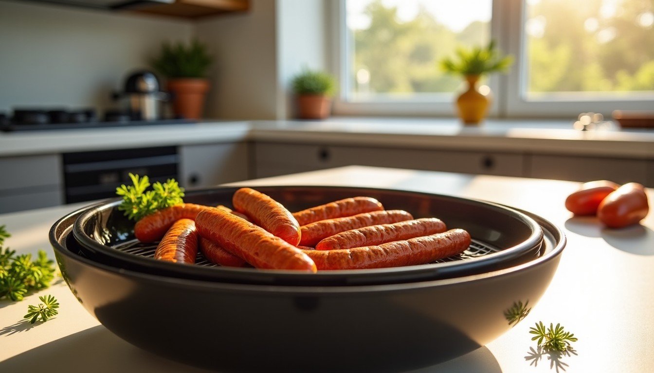 Merguez d'été : comment la friteuse à air révolutionne la cuisson pour un résultat doré sans allumer ni four ni barbecue